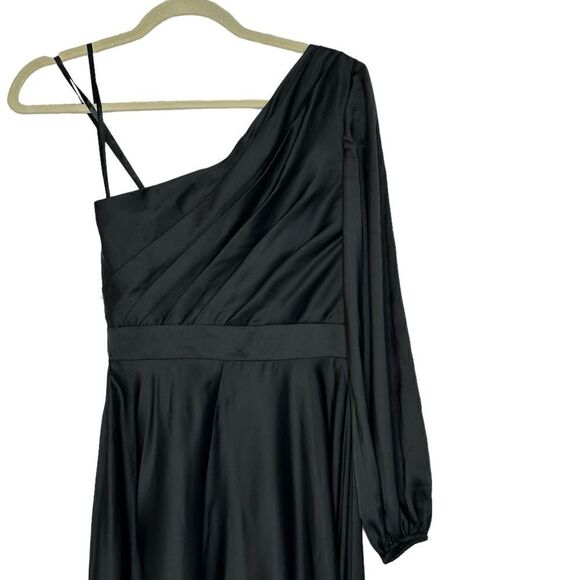 Mac Duggal 49141 Black High Low One Shoulder Gown | Size 2 - Picture 7 of 11